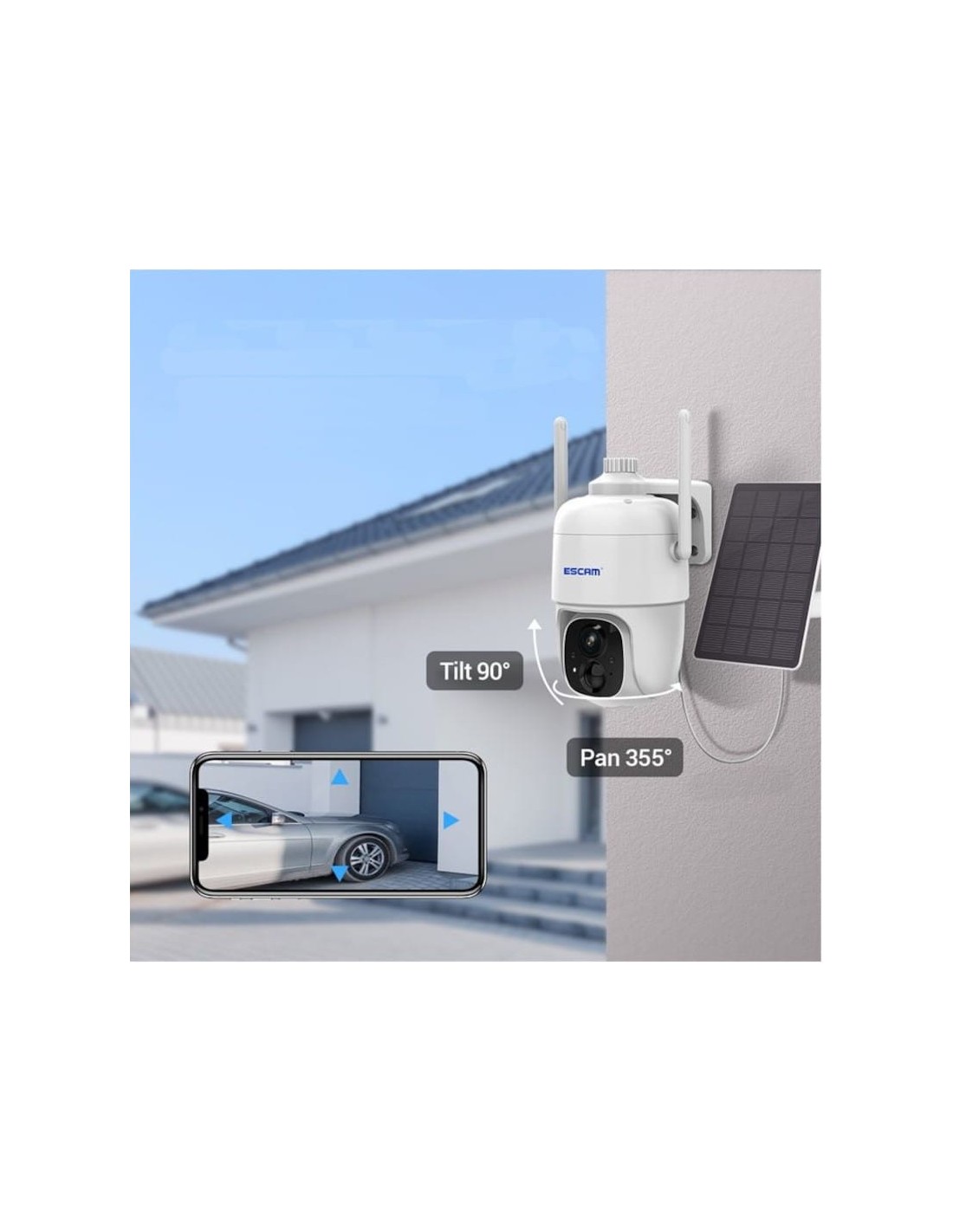 Cámara de vigilancia Escam G24 3M Blanco WiFi Solar en Logroño