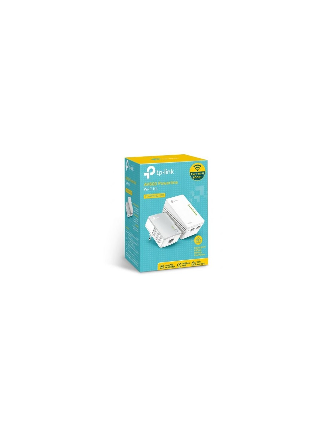 Adaptador PLC TP-Link TL-WPA4221 KIT 600 Mbps, alcance 300 m, pack de 