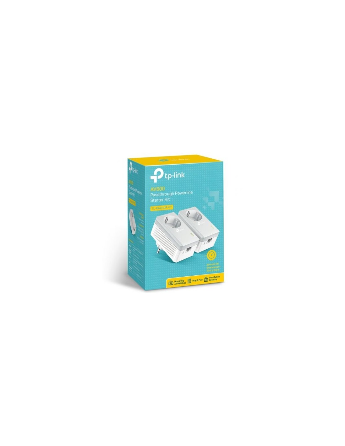 Adaptador PLC TP-Link TL-PA4010P KIT 600 Mbps, alcance 300 m, pack de 