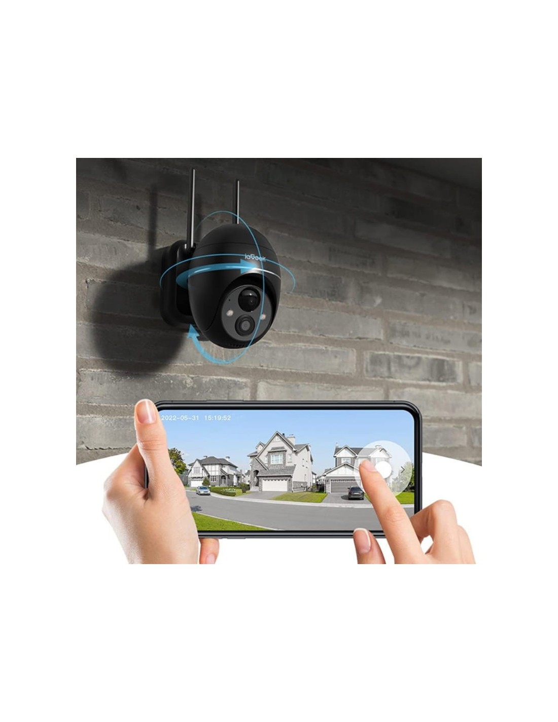 Cámara de vigilancia ieGeek ZS-GX1S Negro 2K WiFi IP65 en Logroño
