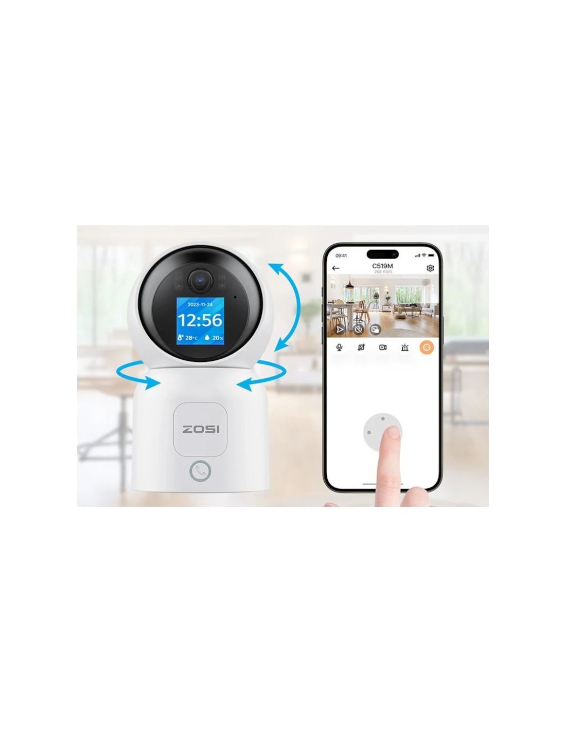 Cámara de vigilancia ZOSI C519M Dual Blanco 2,5K WiFi en Logroño