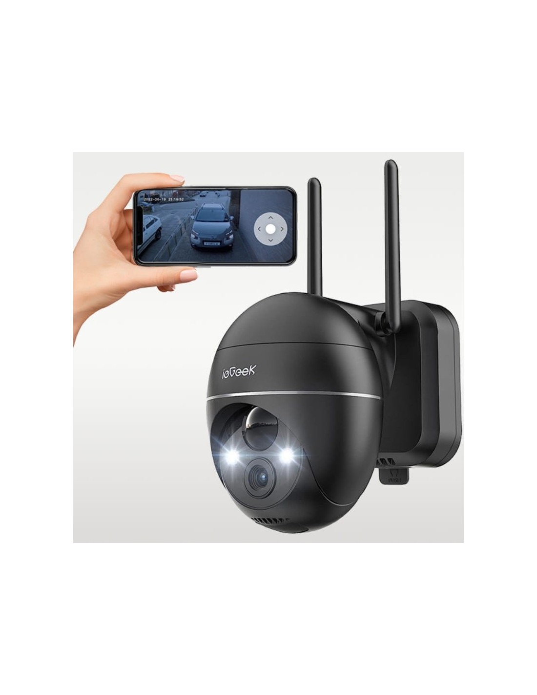 Cámara de vigilancia ieGeek ZS-GX1S Negro 2K WiFi IP65 en Logroño