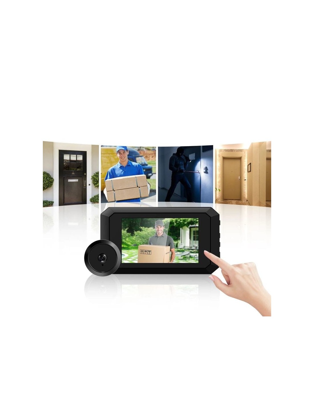 Mirilla digital Escam C23-G Negro 2MP en Logroño