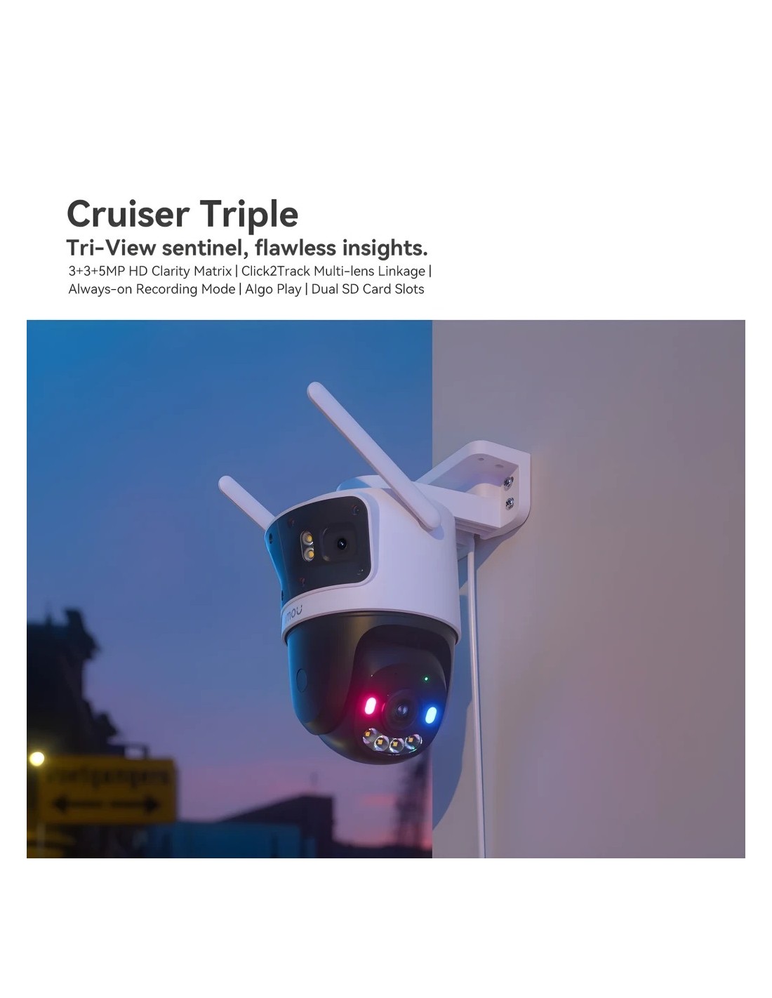 Cámara de vigilancia IMOU Cruiser Triple 11MP Exterior WiFi en Logroño