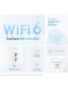Sistema wifi mesh TP-Link Deco X10 1500 Mbps, 2,4 GHz y 5 GHz, pack de 2