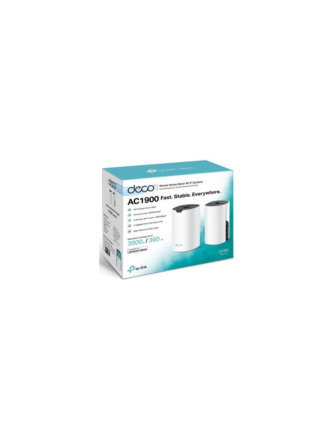 Sistema wifi mesh TP-Link Deco S7 1900 Mbps, 2,4 GHz y 5 GHz, pack de 