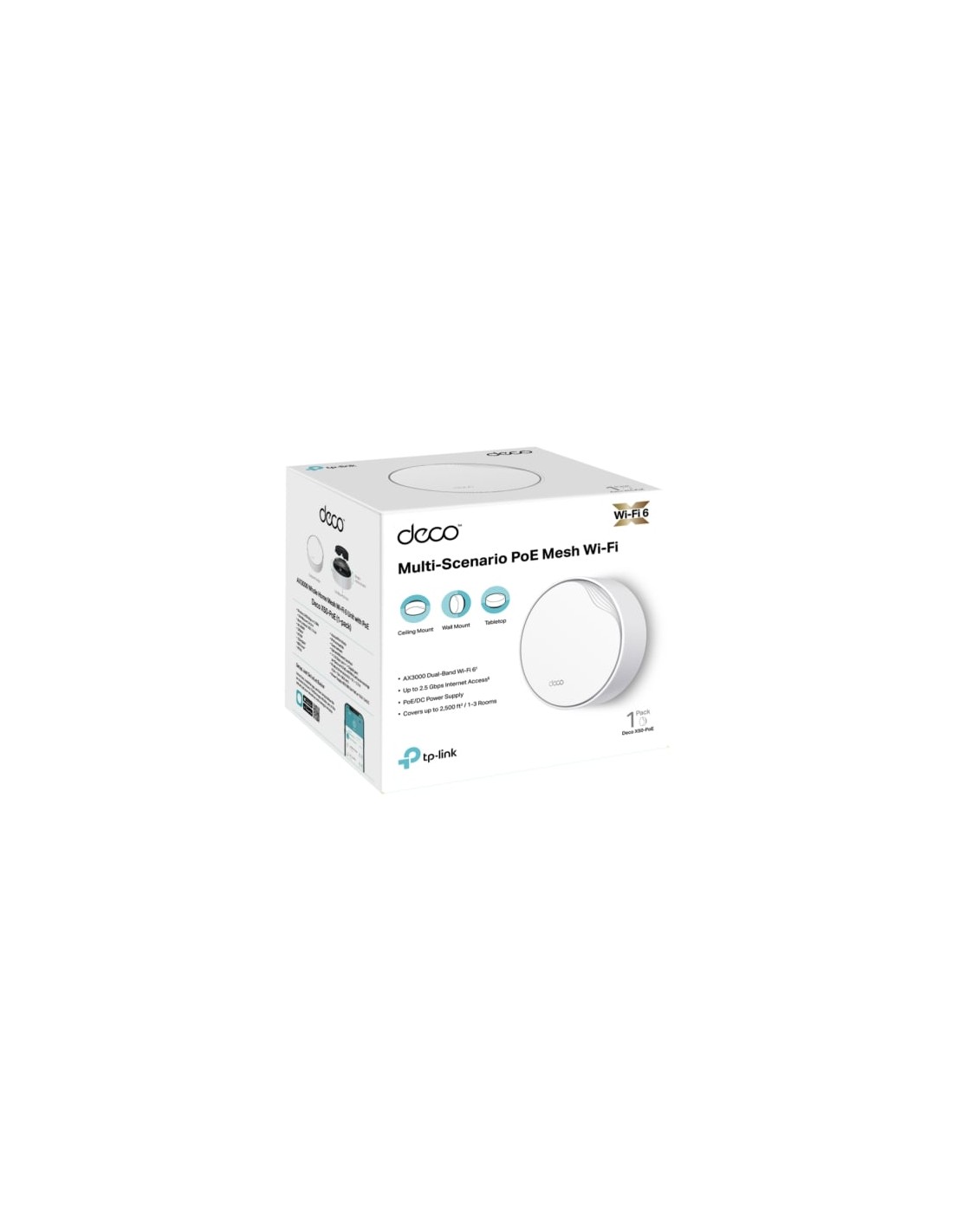 Sistema wifi mesh TP-Link Deco X50-PoE 3000 Mbps, 2,4 GHz y 5 GHz