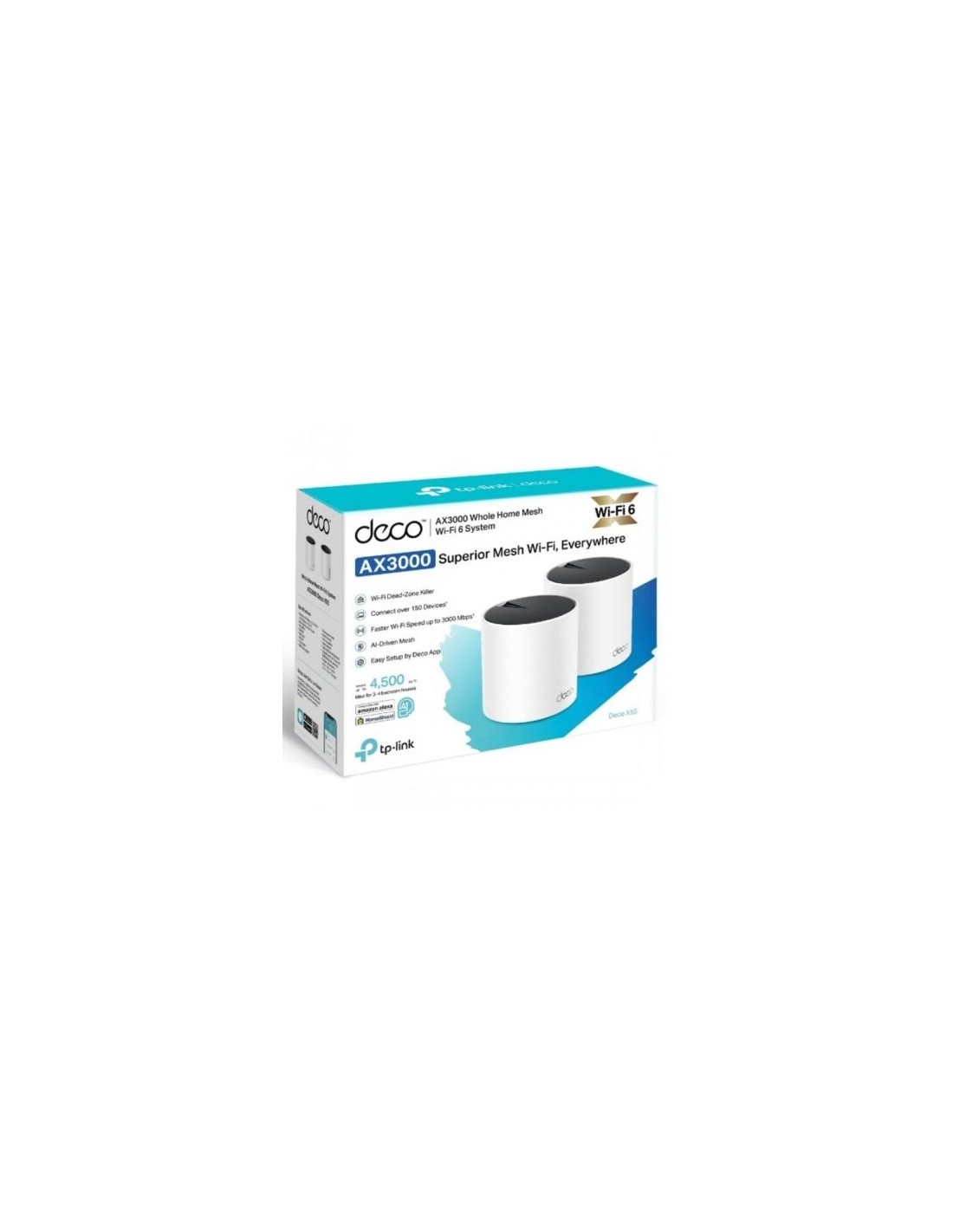 Sistema wifi mesh TP-Link Deco X55 3000 Mbps, 2,4 GHz y 5 GHz, pack de