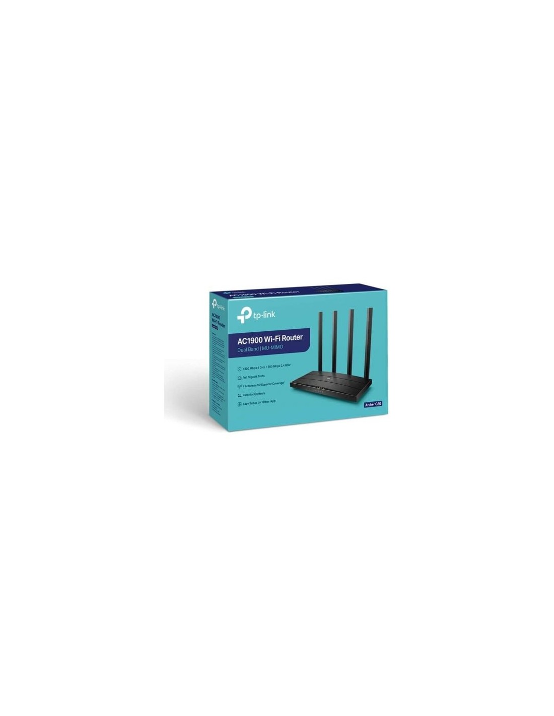 Router wifi TP-Link Archer C80 1900 Mbps, 2,4 GHz y 5 GHz, 4 antenas, 