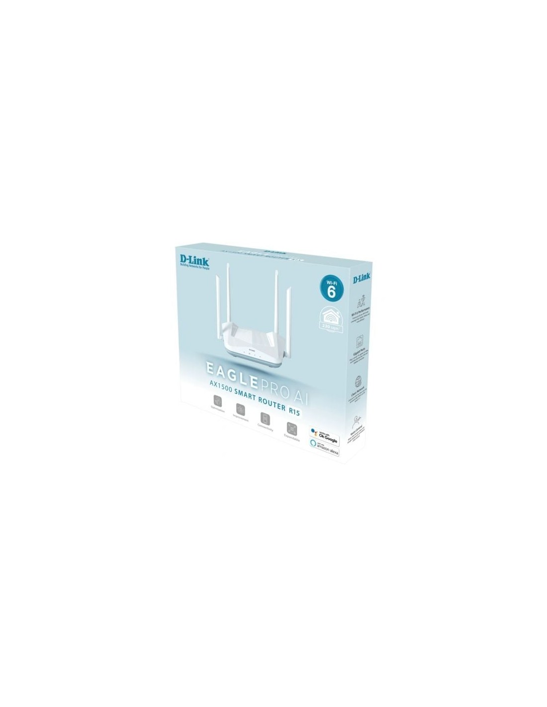 Router wifi D-Link R15/E EAGLE PRO AI AX1500, wifi 6, 1500 Mbps, 4 ant