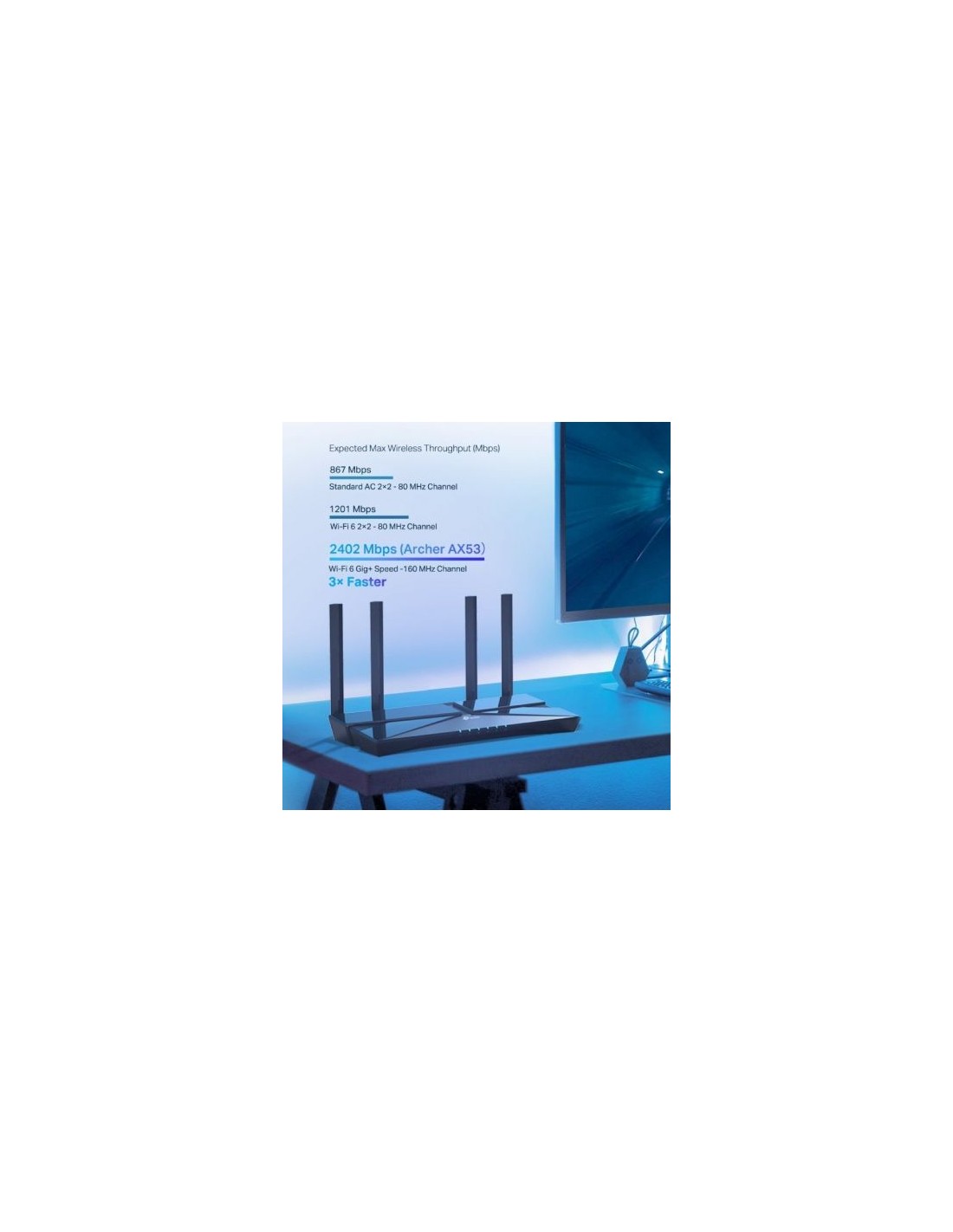 Router wifi TP-Link Archer AX53, wifi 6, 3000 Mbps, 2,4 GHz y 5 GHz, 4