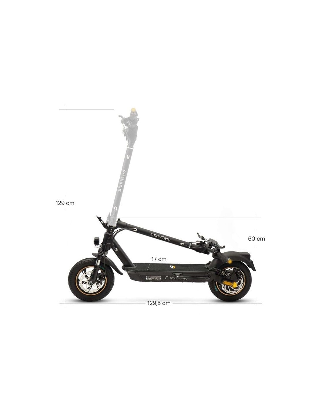 Patinete eléctrico SmartGyro K2 Pro XL Negro 900W 25km/h 60km 140kg ru