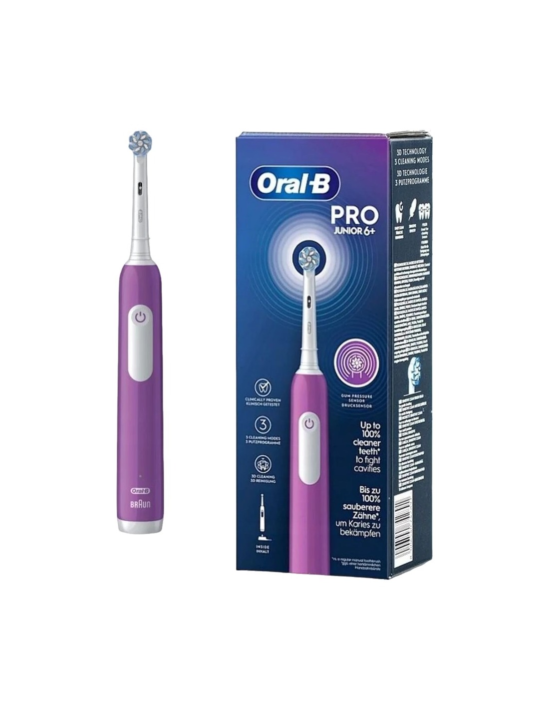 Cepillo Eléctrico Oral-B Pro Junior 6+ Oscilante 2D 3 Modos 1 Cabezal