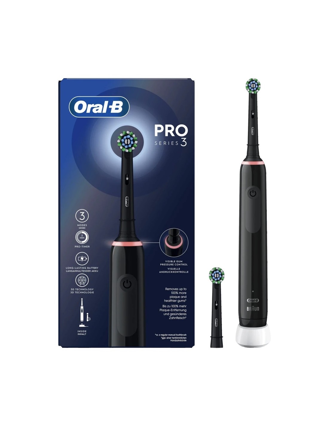 Cepillo de dientes eléctrico Oral-B Pro 3 3000 CrossAction Edition Neg