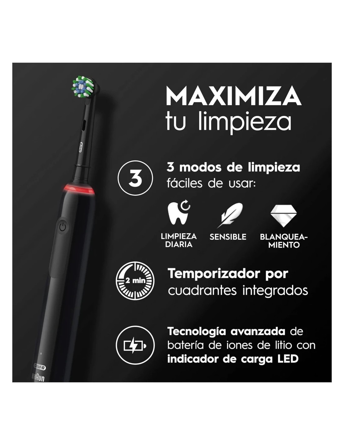 Cepillo de dientes eléctrico Oral-B Pro 3 3000 CrossAction Edition Neg