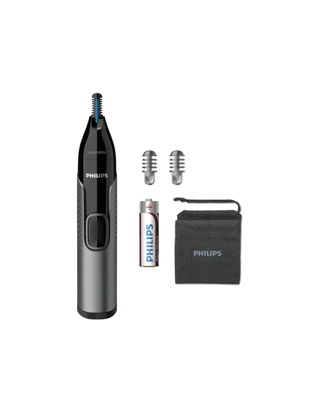 Cortapelos Philips NT365016 Nariz/Orejas/Cejas Negro/Gris seco y mojad