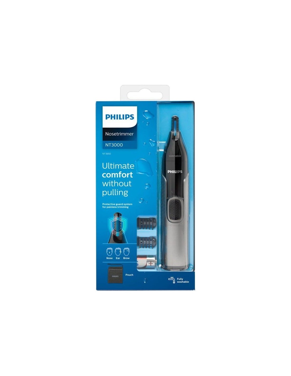 Cortapelos Philips NT365016 Nariz/Orejas/Cejas Negro/Gris seco y mojad