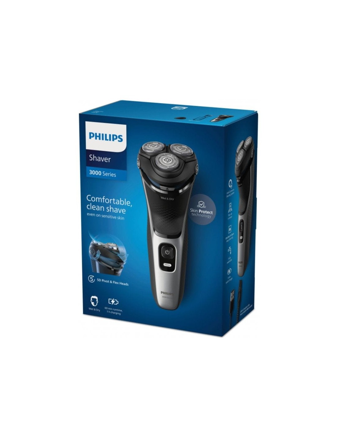 Afeitadora eléctrica Philips Shaver 3000 Series S3143/00 Negro/Plata i