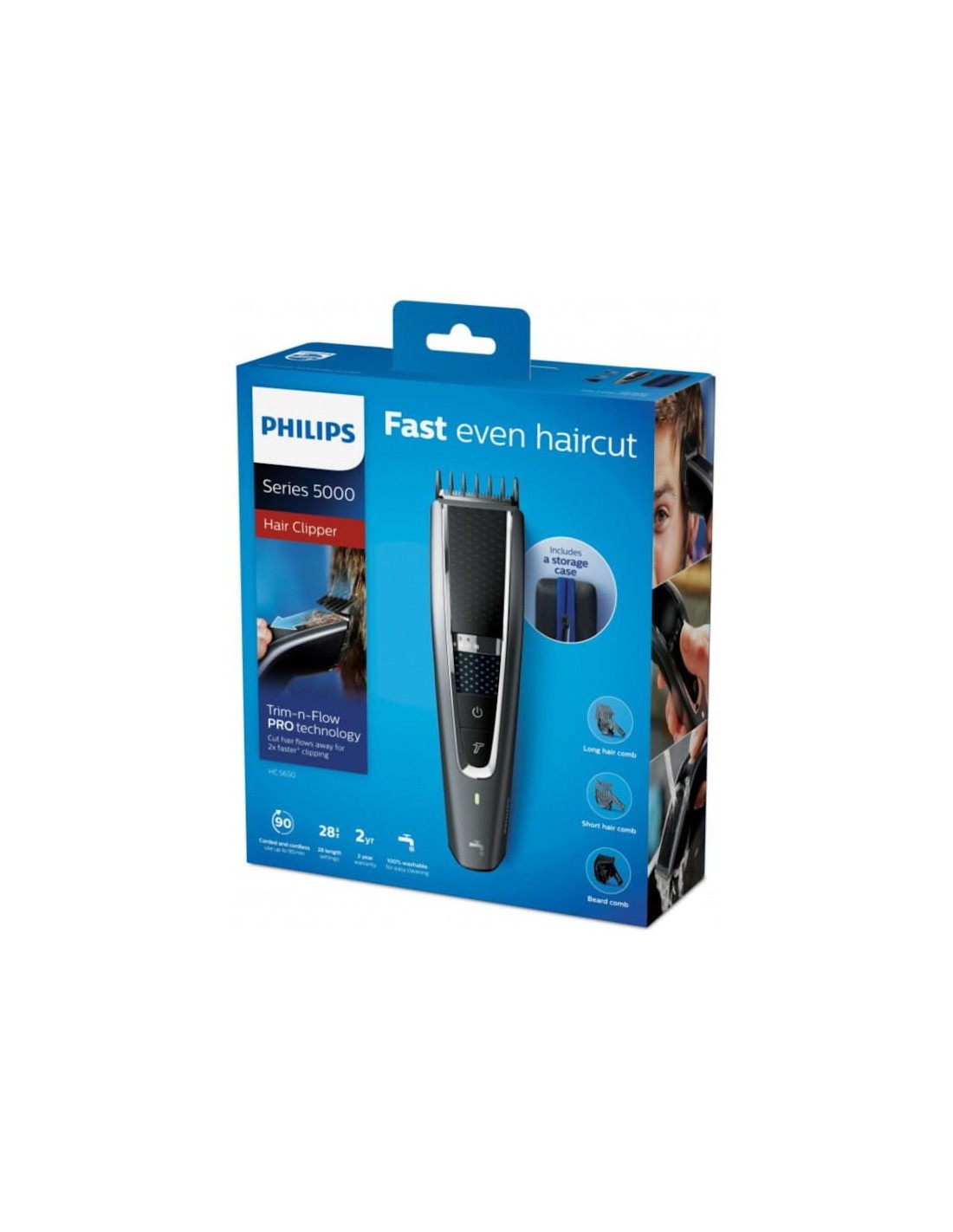 Cortapelos Philips Hair Clipper Series 5000 HC5650/15 Negro/Plata inal