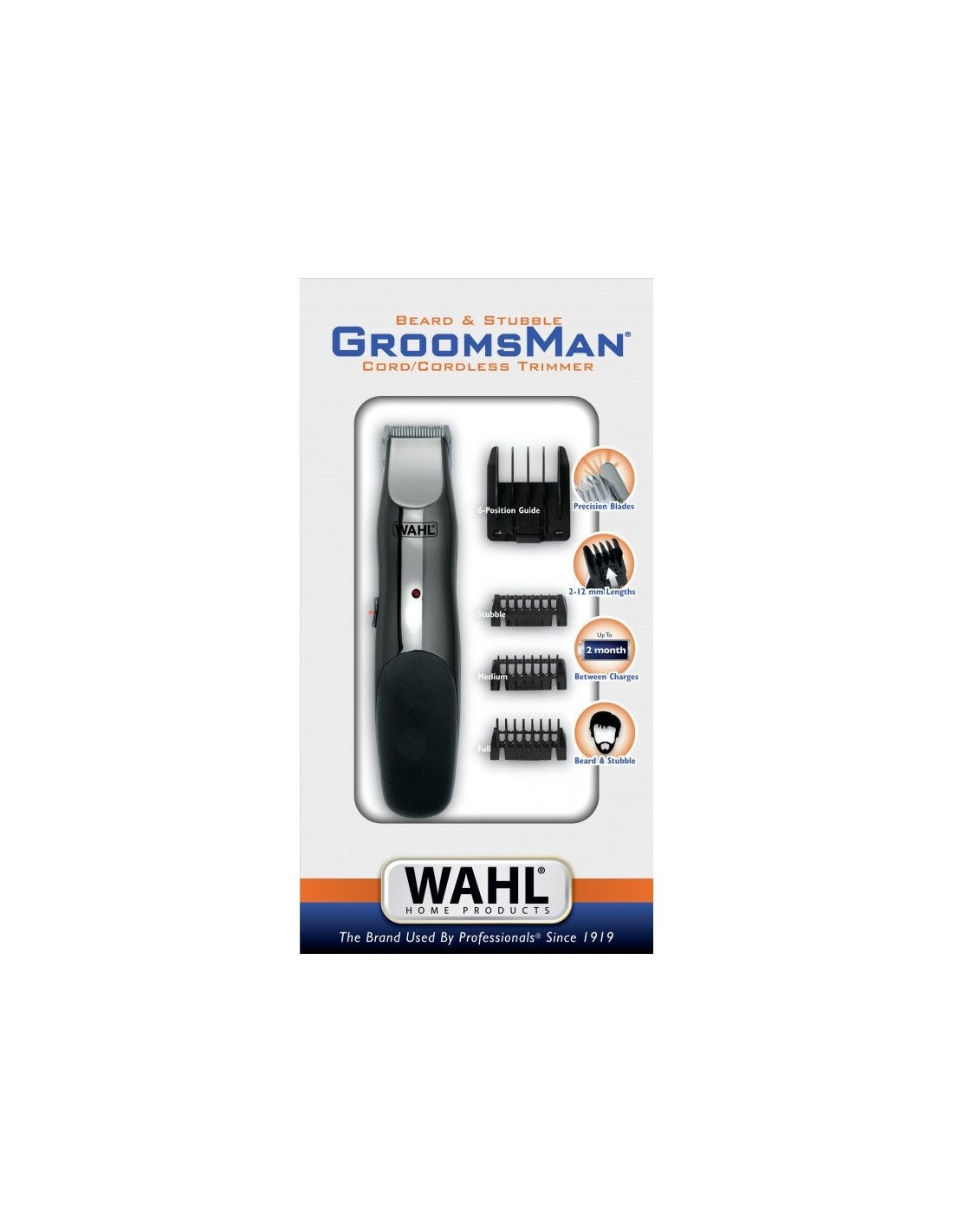 Afeitadora eléctrica Wahl Groomsman Recargable Negro/Gris inalámbrico 