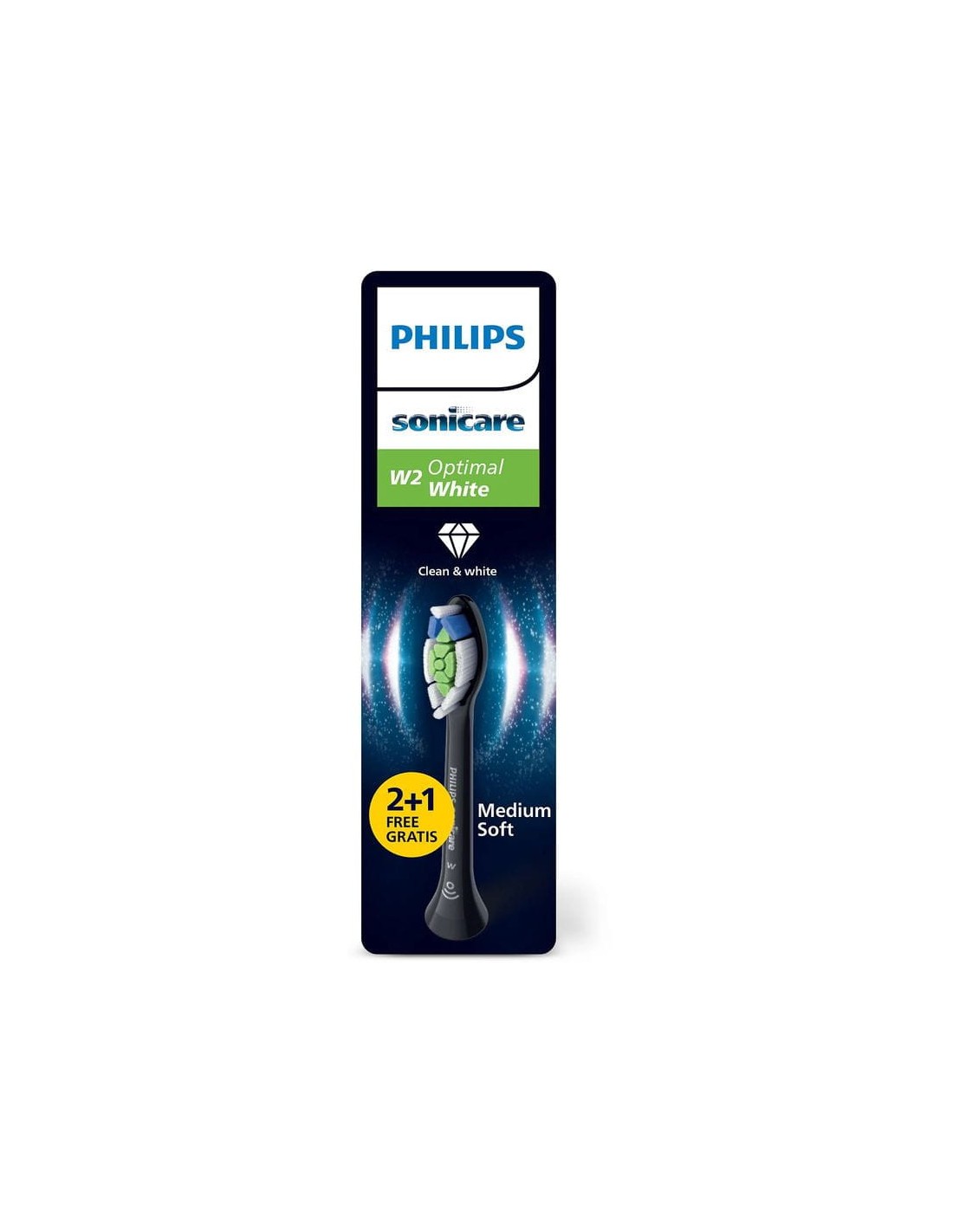 Philips Sonicare W2 Optimal White HX6064/11 Negro - 4 cabezales para c