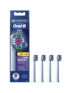 Cabezal de Recambio Braun para cepillo Braun Oral-B 3D White, Pack 4 u