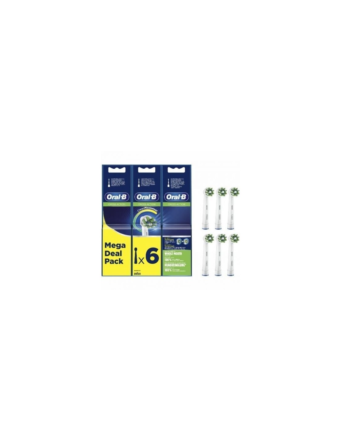 Cabezal de Recambio para cepillo Oral-B Pro Cross Action, Pack 6 uds