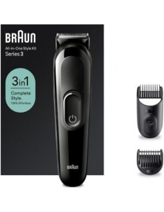 Afeitadora Braun All in One 3 en 1 Style Kit Series 3, con batería, 2 