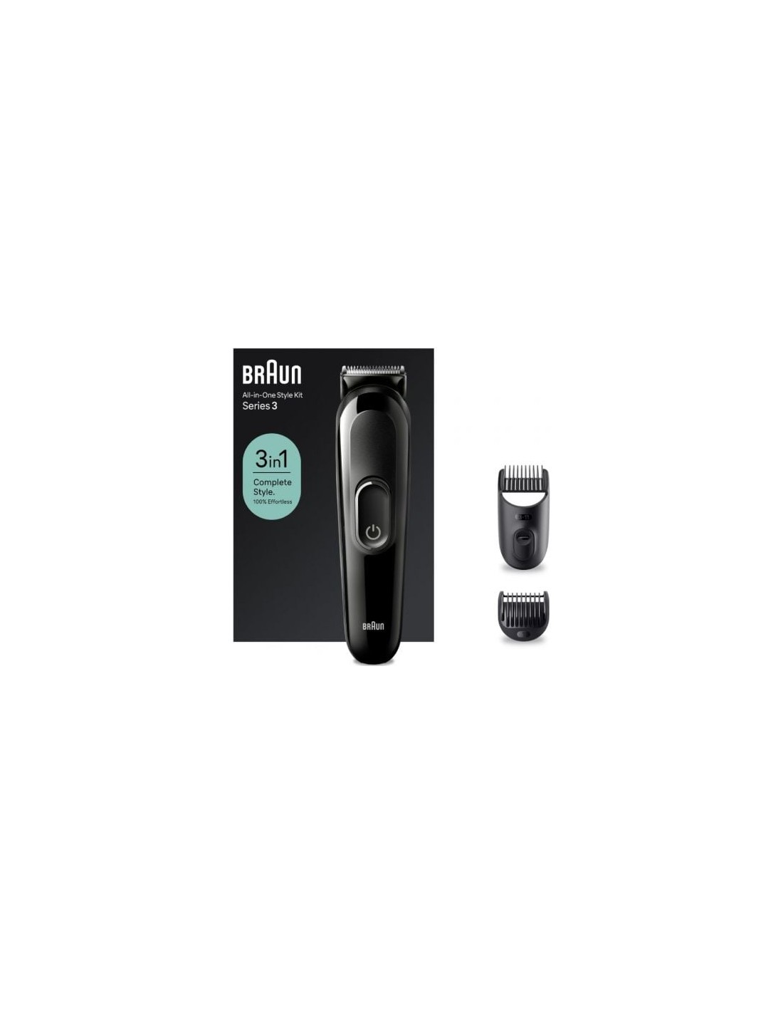 Afeitadora Braun All in One 3 en 1 Style Kit Series 3, con batería, 2 