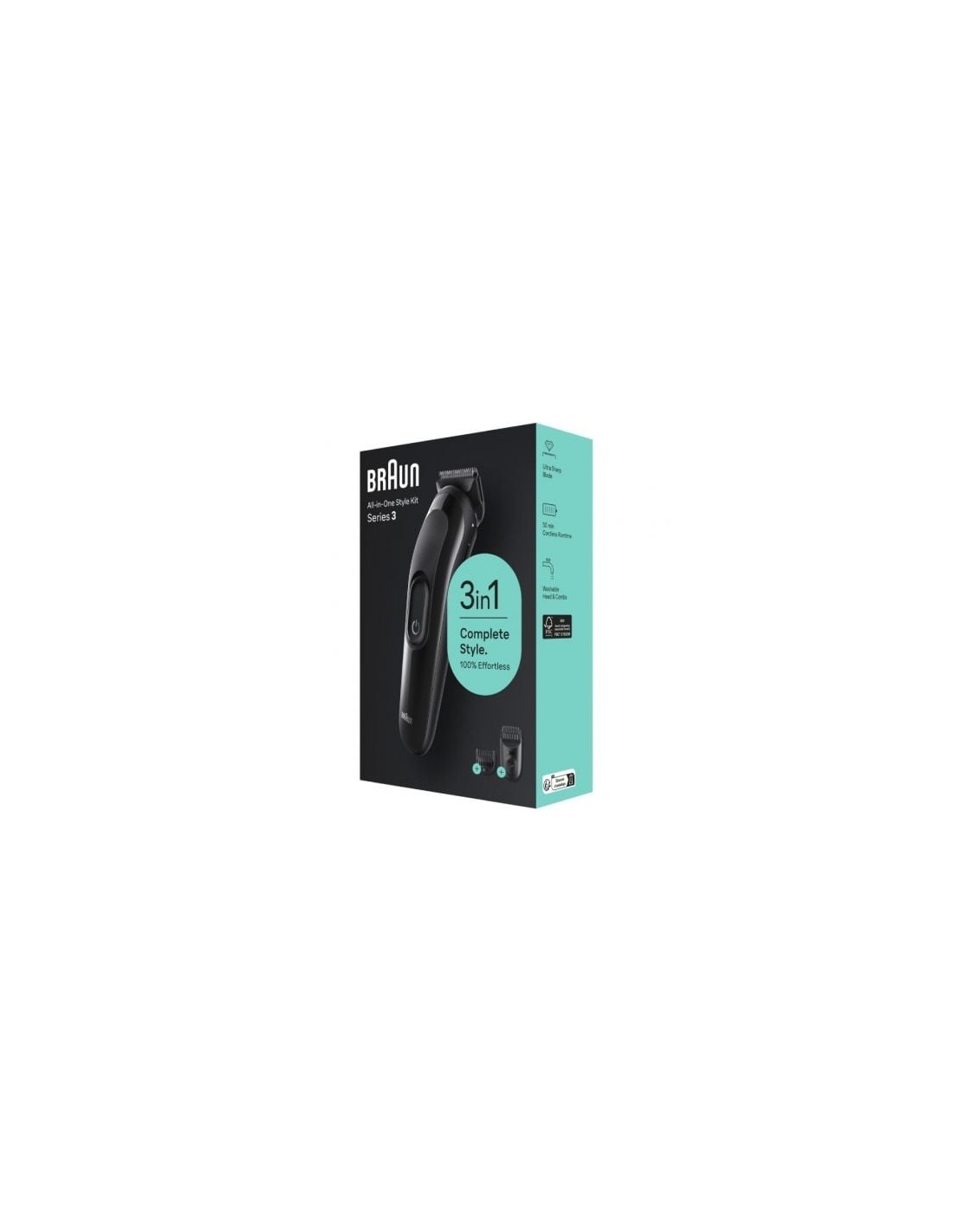 Afeitadora Braun All in One 3 en 1 Style Kit Series 3, con batería, 2 