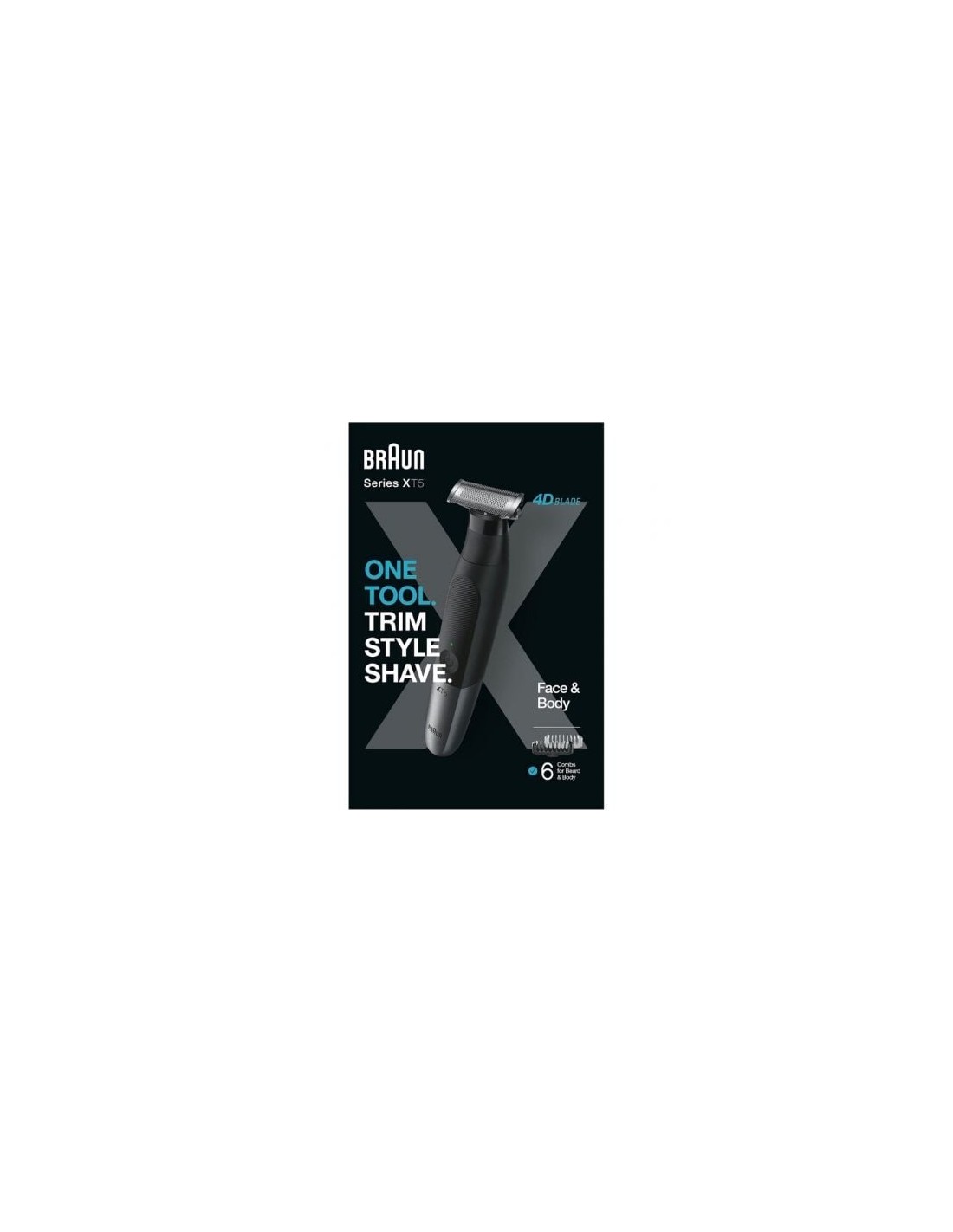 Afeitadora Braun Wet and Dry Serie X XT5200, con batería, 6 Accesorios
