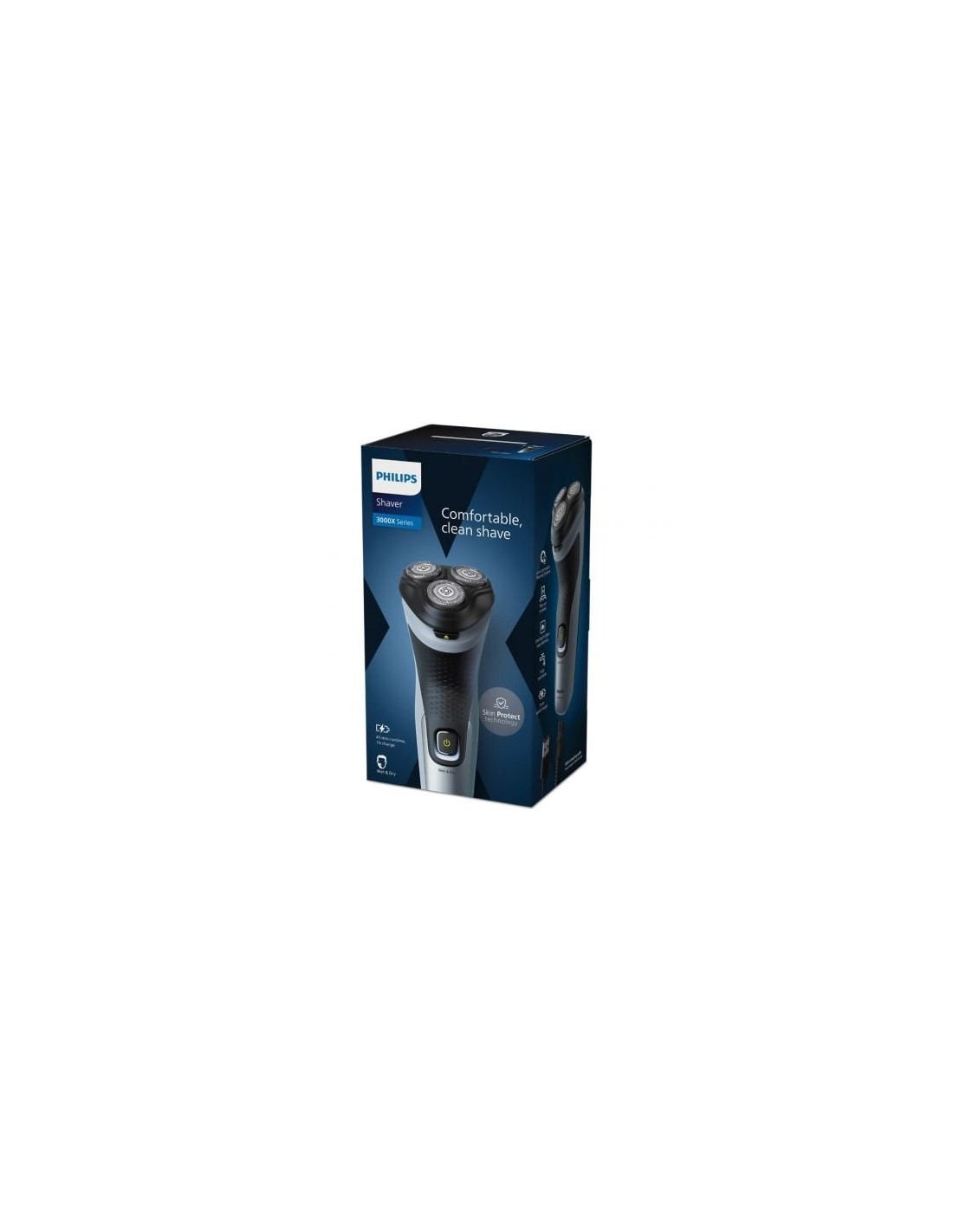 Afeitadora Philips Shaver Series 3000X X3063, con batería, 2 Accesorio