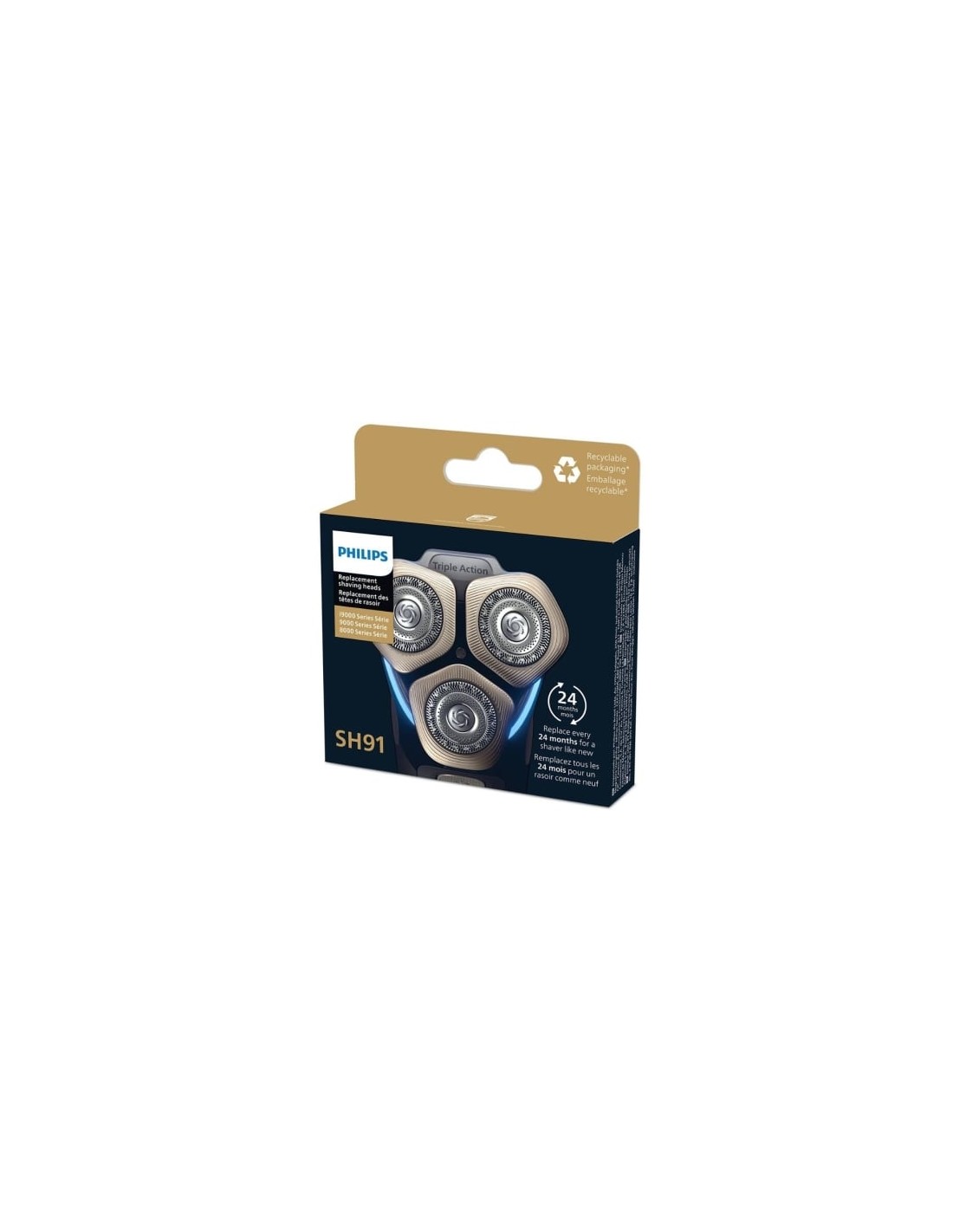 Cabezal de Reemplazo para Afeitadora Eléctrica Philips SH91, Pack 3