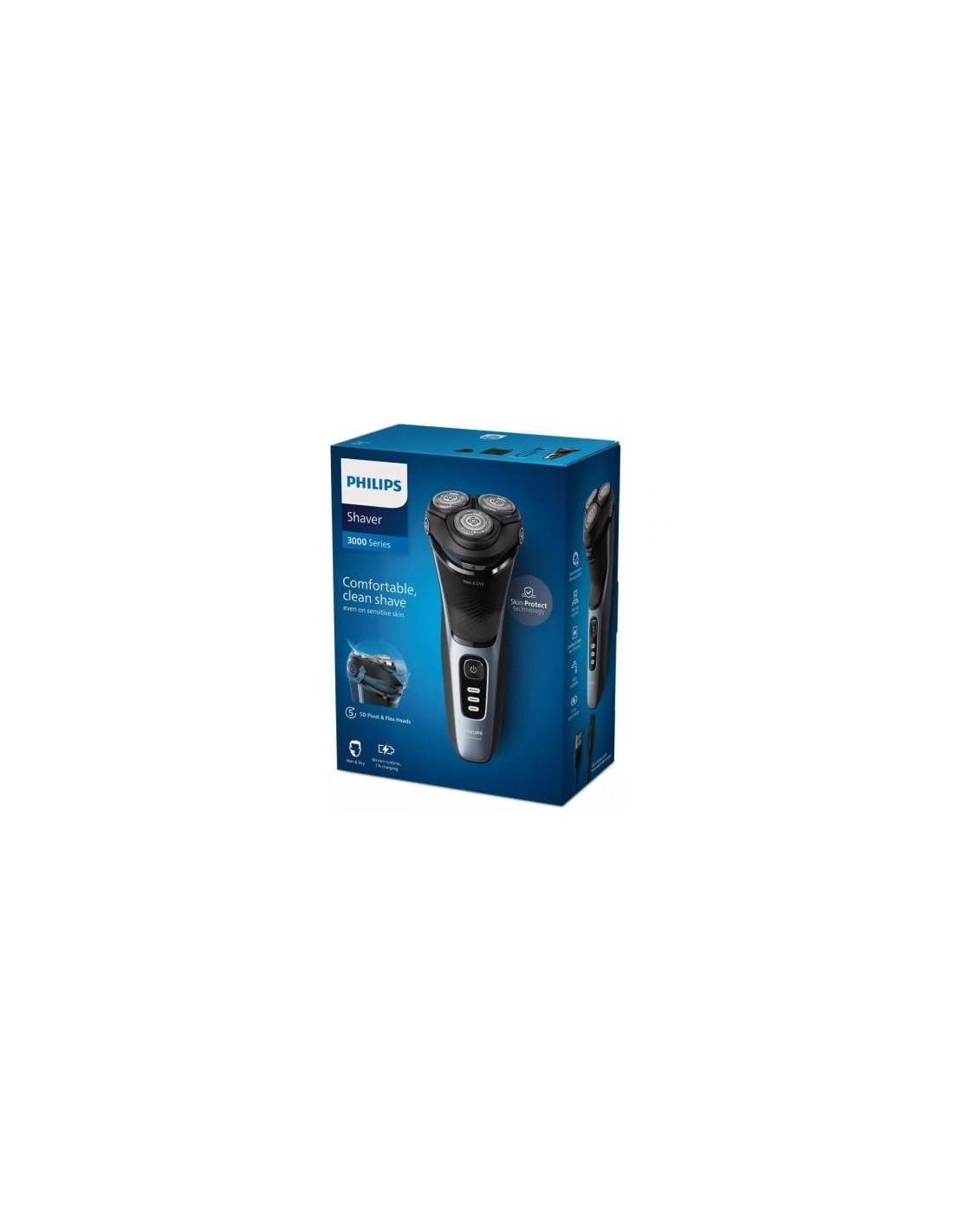 Afeitadora Philips Shaver Series 3000 S3243/12, con batería, 2 Accesor