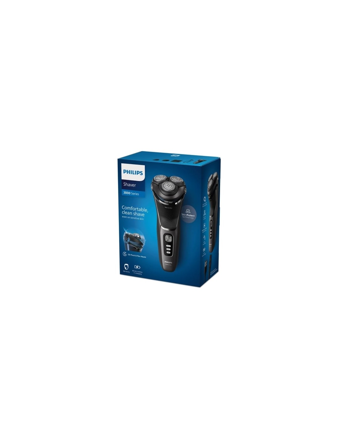 Afeitadora Philips Shaver Series 3000 S3343/13, con batería, 4 Accesor