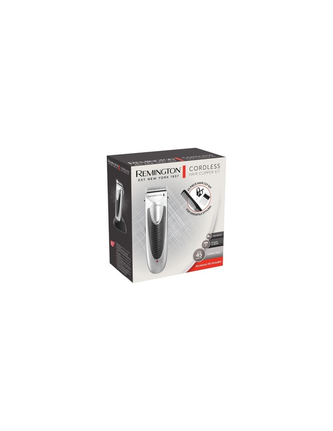 Cortapelos Remington Cordless Hair Clipper Kit HC4110, con batería, 23