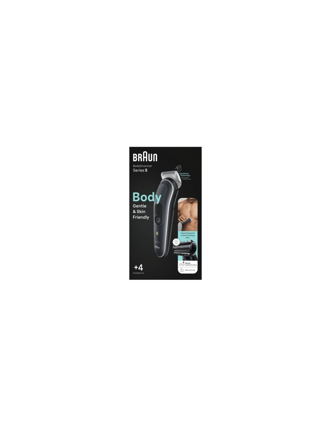 Cortapelos Braun BodyGroomer Series 5 BG5360, con batería, 4 Accesorio