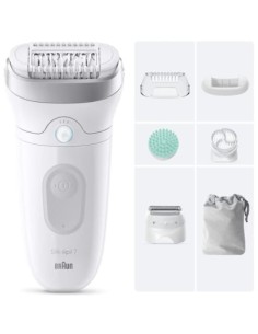 Depiladora Braun Silk Epil SkinSpa7 7-081, con batería, 6 Accesorios