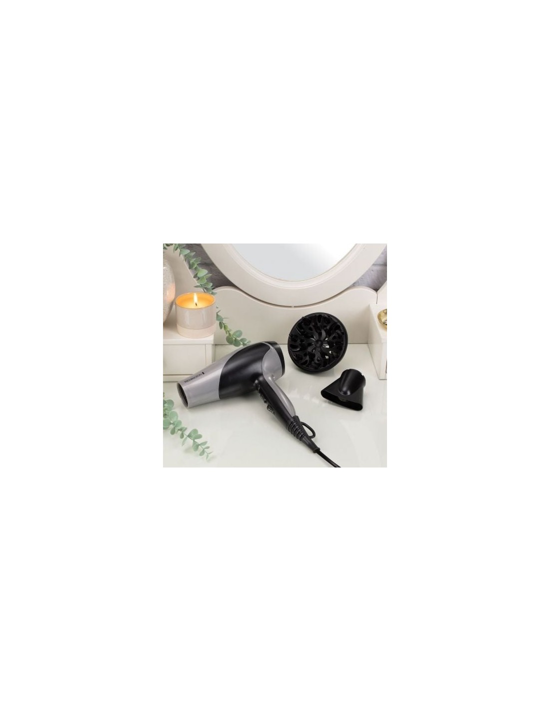 Secador Remington Ionic Dry 2200, 2200W, iónico, negro y gris