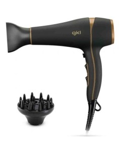 Secador GKL Onyx 2200, 2200W, iónico, negro y dorado en Logroño