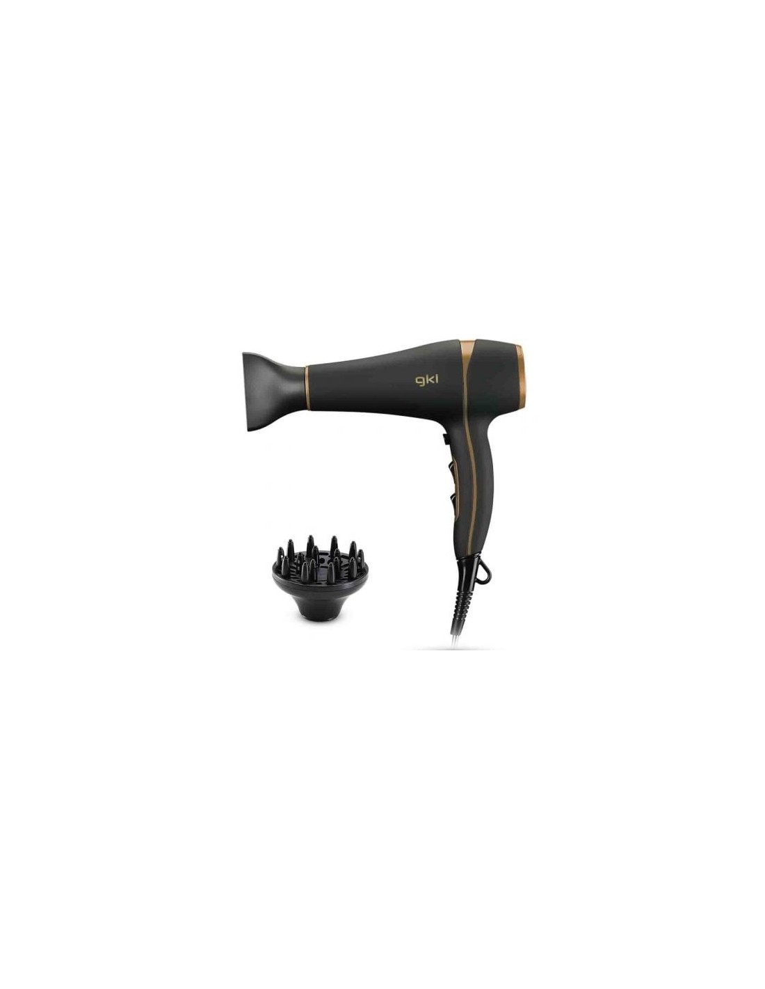 Secador GKL Onyx 2200, 2200W, iónico, negro y dorado en Logroño