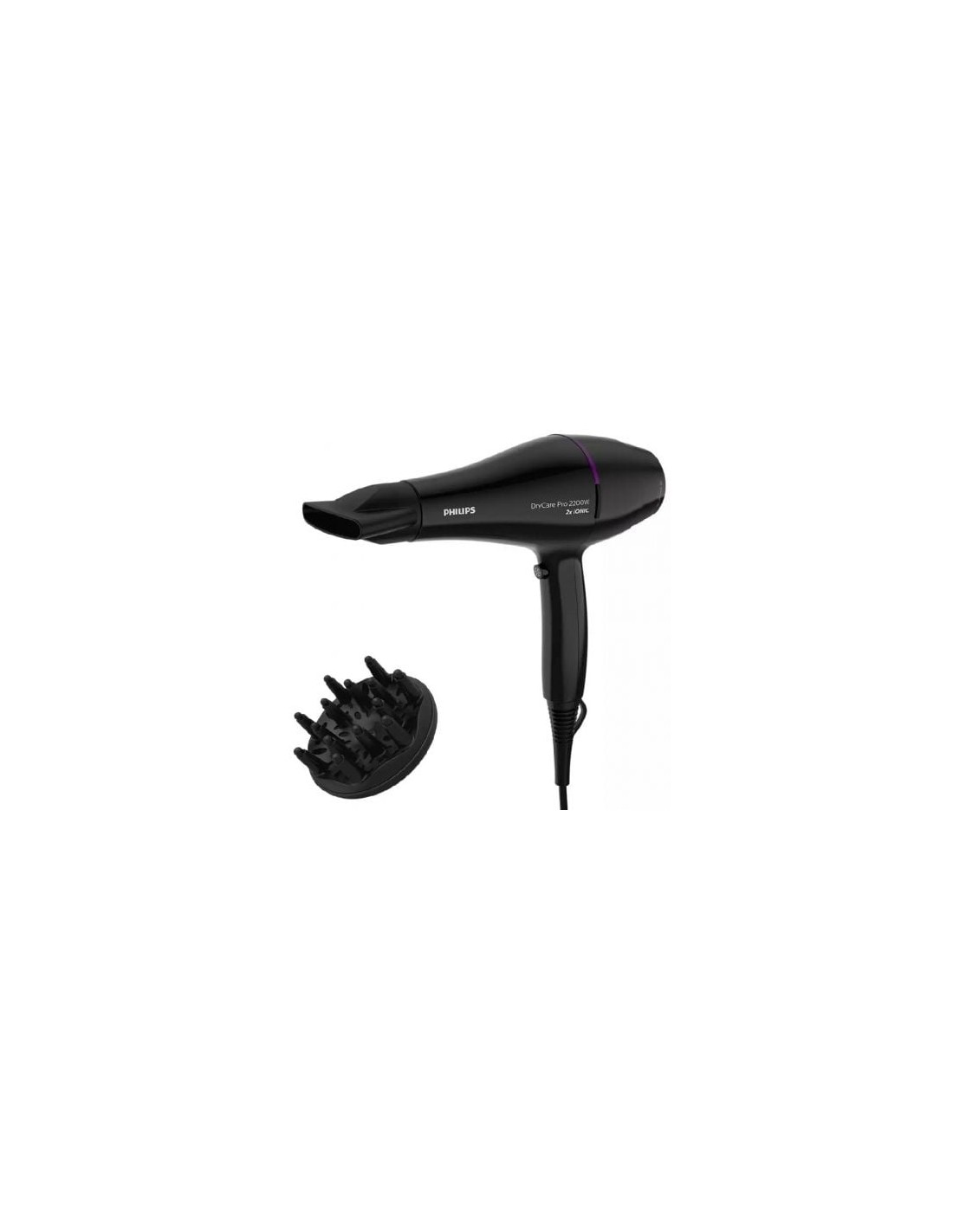 Secador Philips Drycare Pro BHD274, 2200W, negro y violeta en Logroño