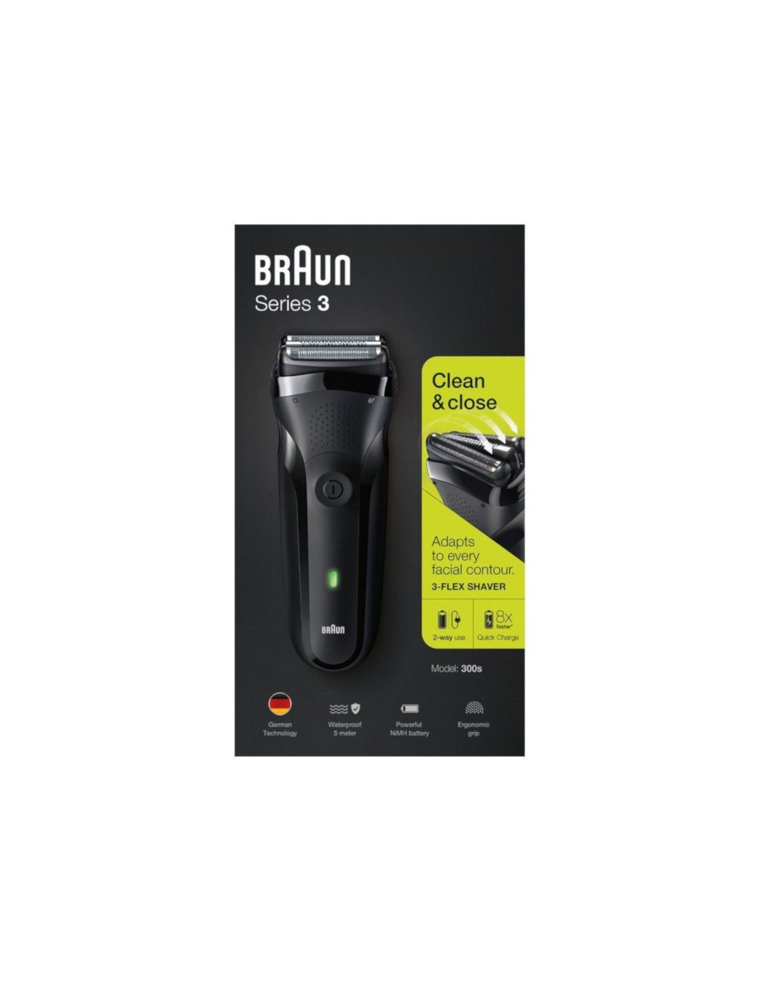 Afeitadora eléctrica Braun Series 3 300S Waterproof Negro en Logroño