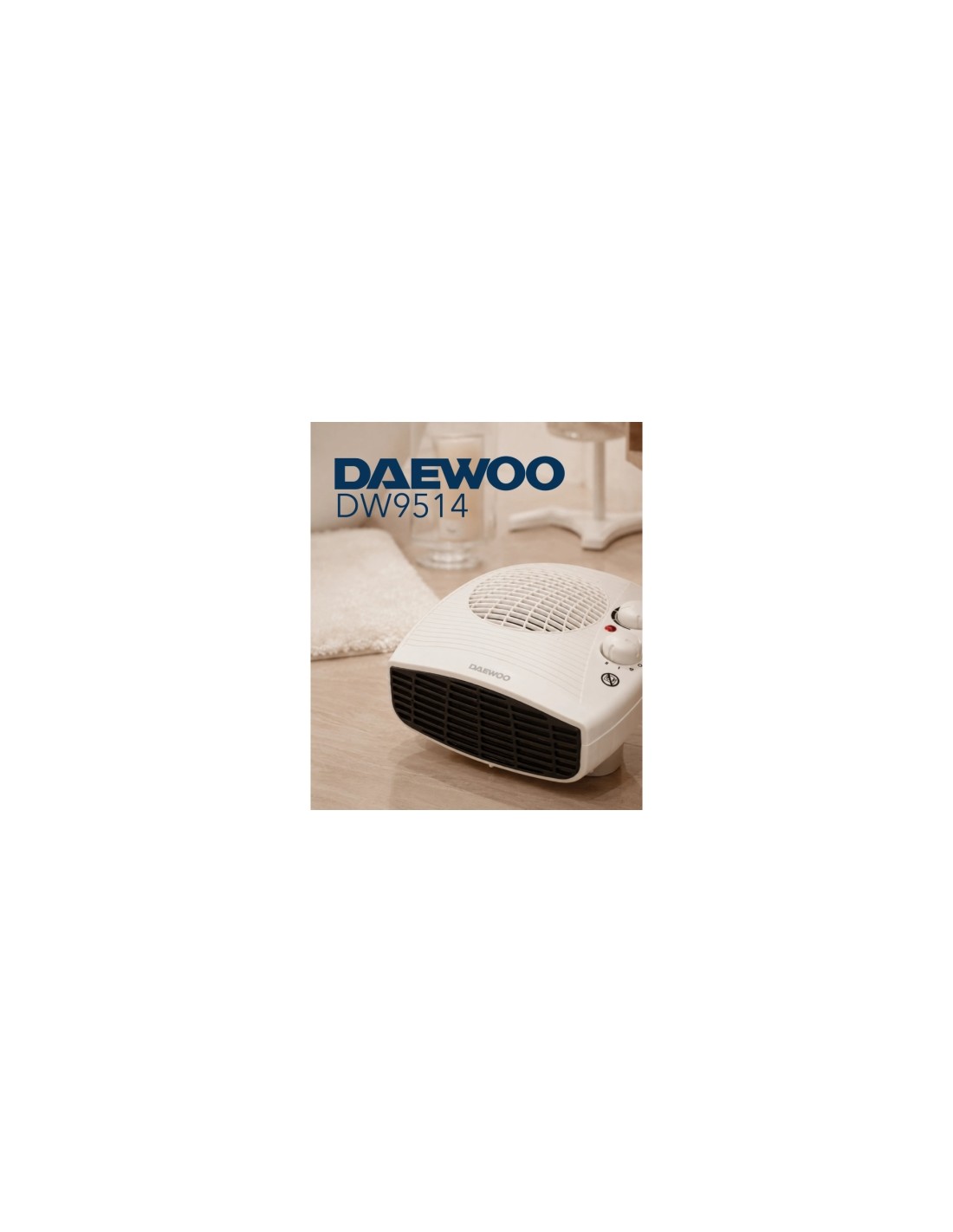 Calefactor termoventilador Daewoo DW9514, 2000W, termostato regulable