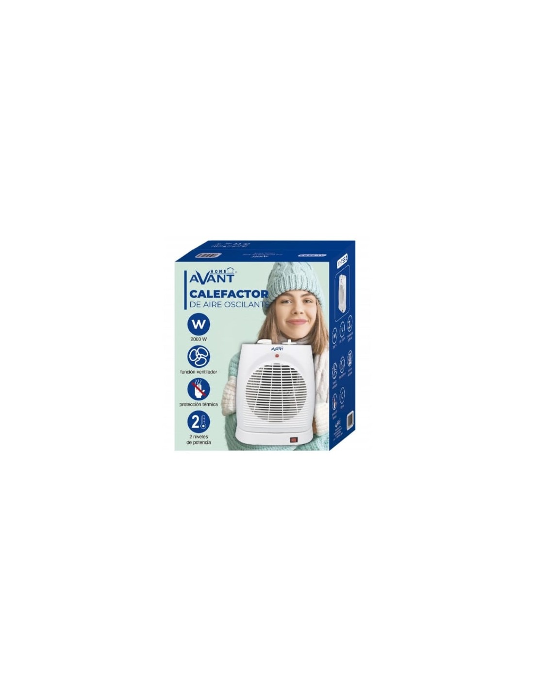 Calefactor Avant AV7592, 2000W, termostato regulable en Logroño
