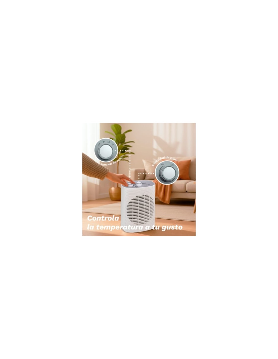 Calefactor termoventilador Grunkel CF-2000LINE, 2000W, termostato regu