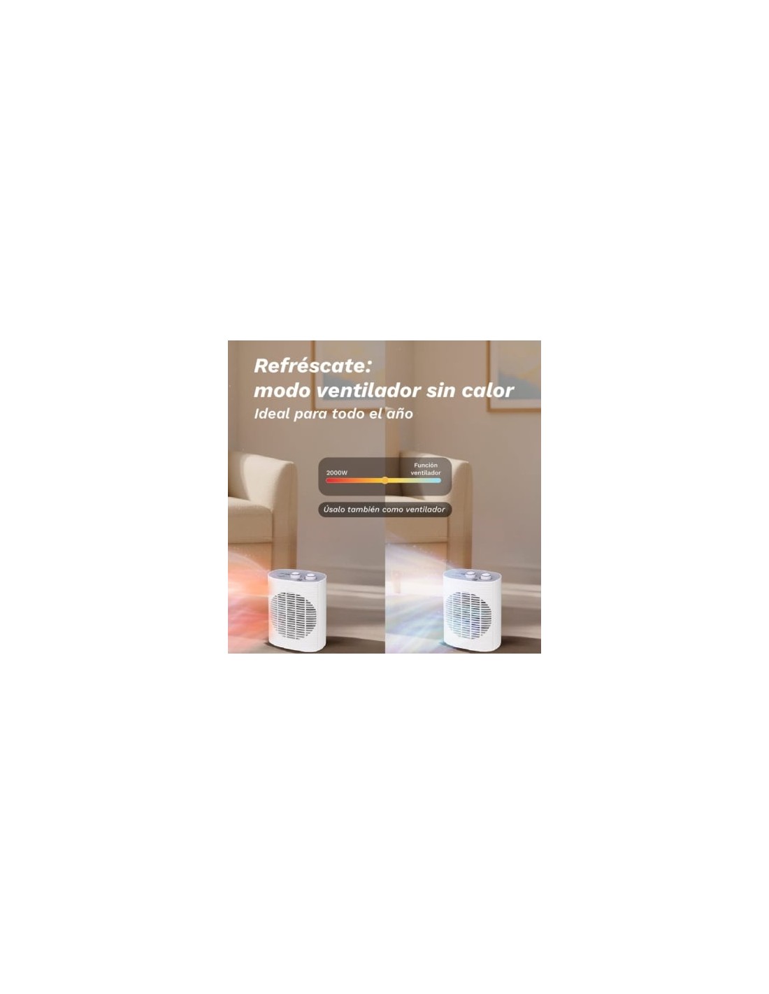 Calefactor termoventilador Grunkel CF-2000LINE, 2000W, termostato regu