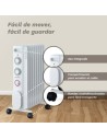 Radiador de aceite Grunkel RD-2500S, 3 potencias, 2500W, 11 elementos 