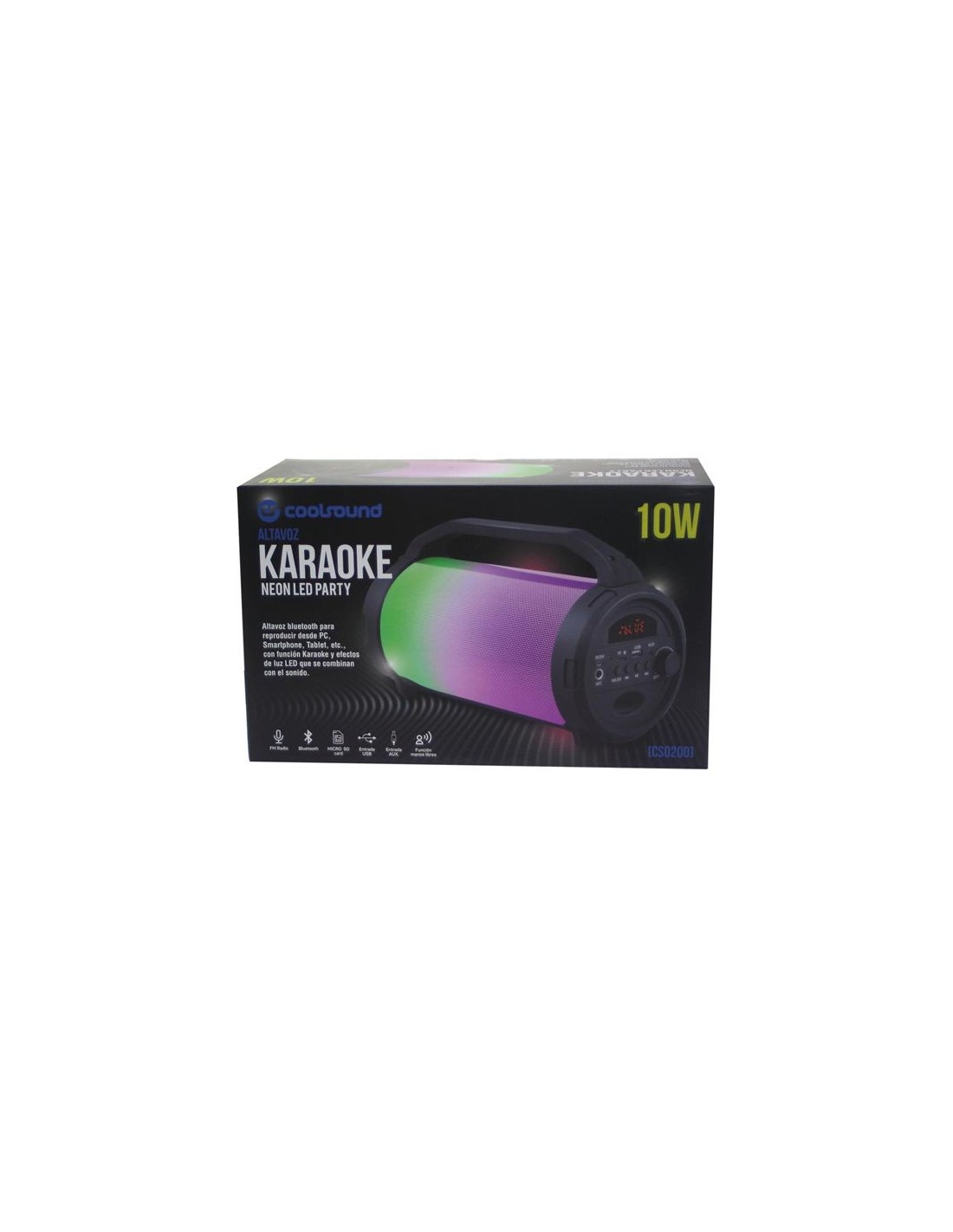 ALTAVOZ KARAOKE BLUETOOTH NEON PARTY 10W COOLSOUND
