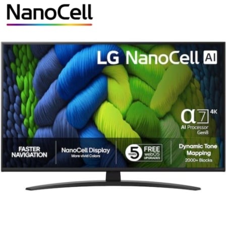 Televisor LG NanoCell AI NANO82 43NANO82A6B 43 pulgadas Ultra HD 4K Smart TV WiFi